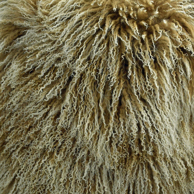 36" Square Tibetan Lamb Ottoman