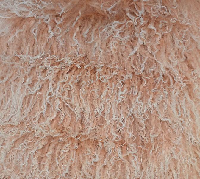 36" Square Tibetan Lamb Ottoman