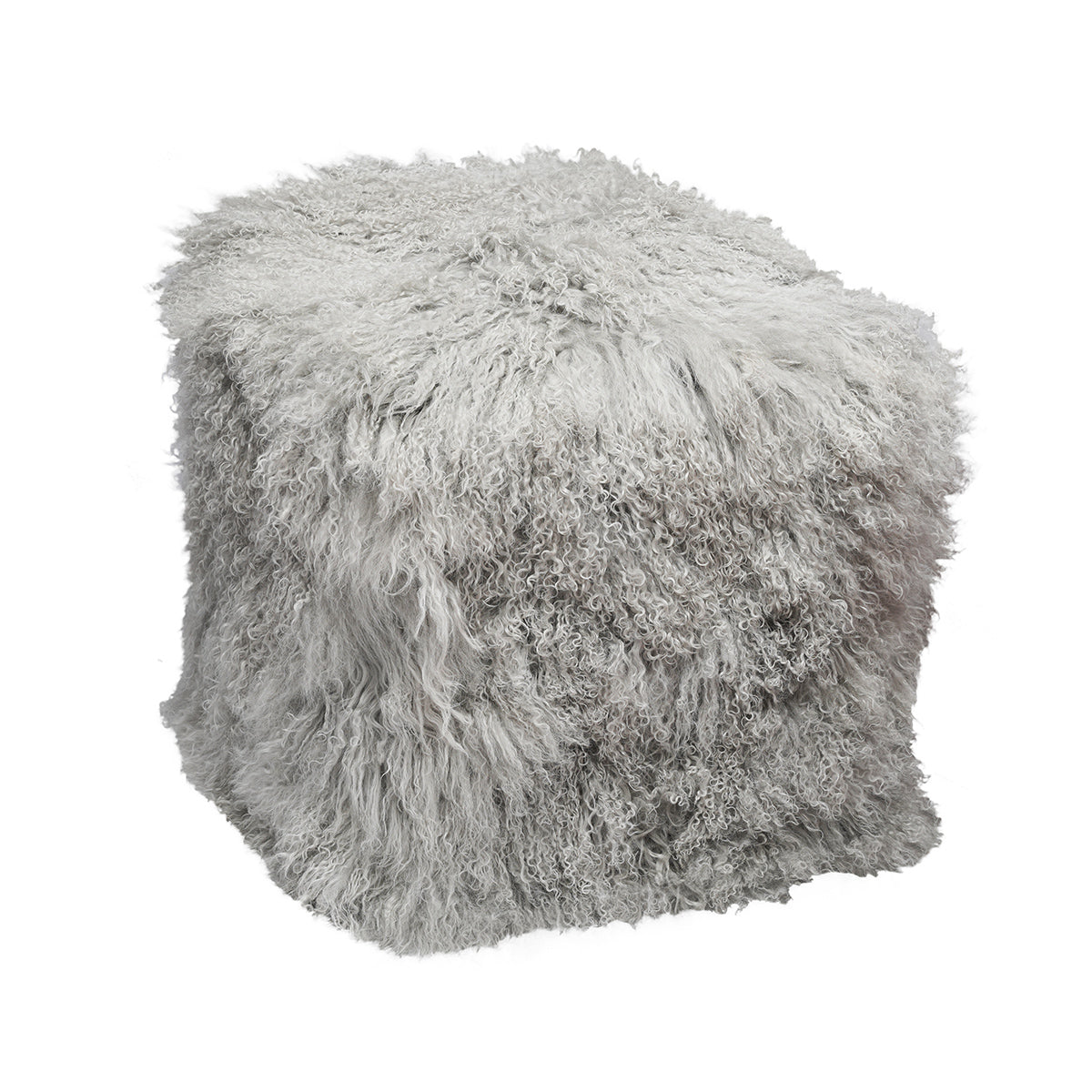 Tibetan Lamb Ash Grey Pouf