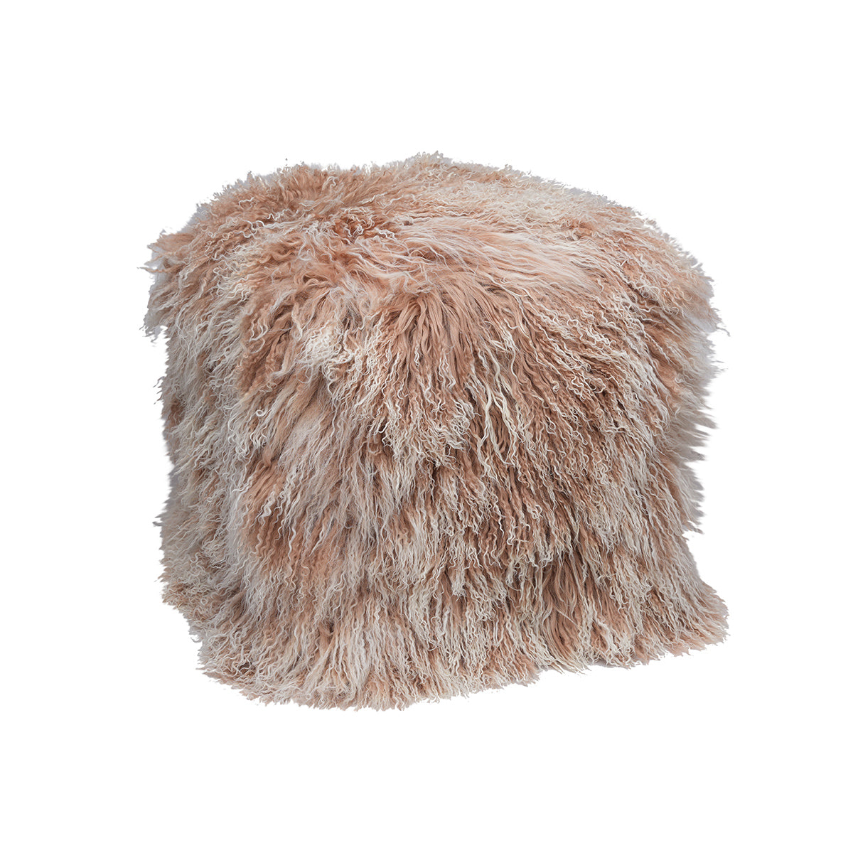 Champagne Tipped Tibetan Lamb Pouf