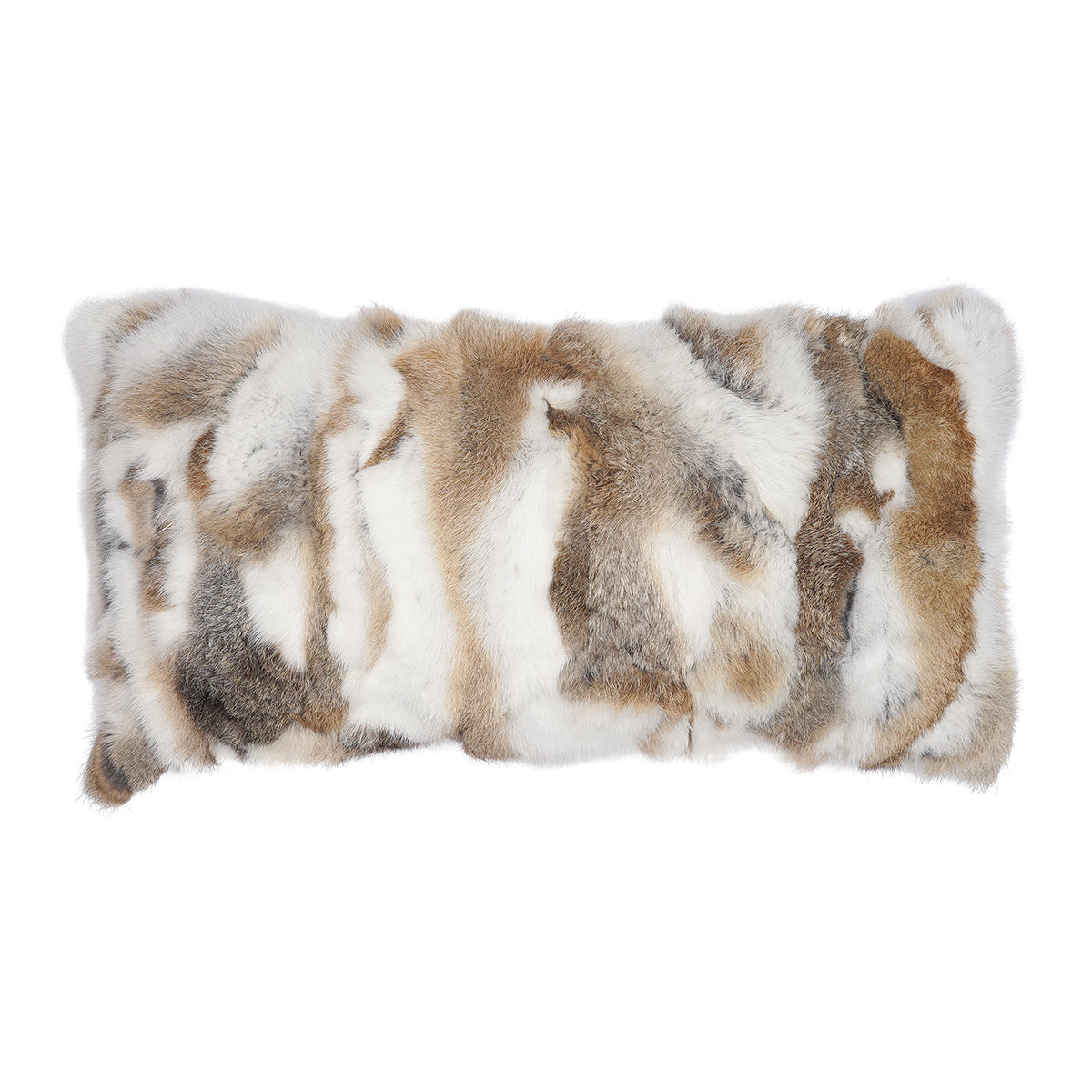 Rabbit Fur Pillows - Brown Pieced