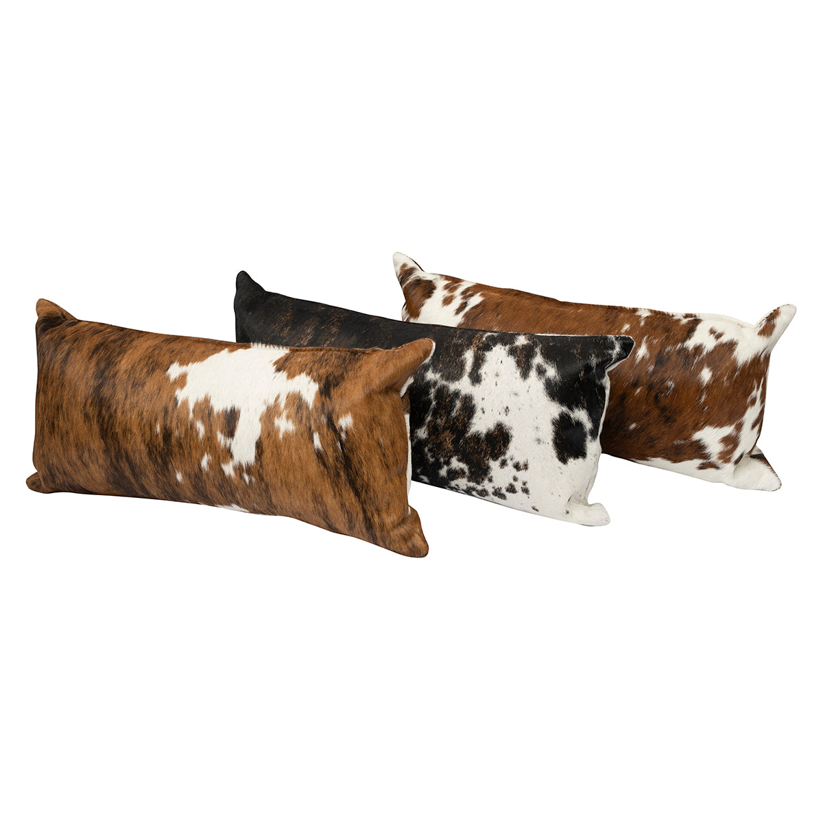 Tricolor Solid Panel Lumbar Pillow 12x24"