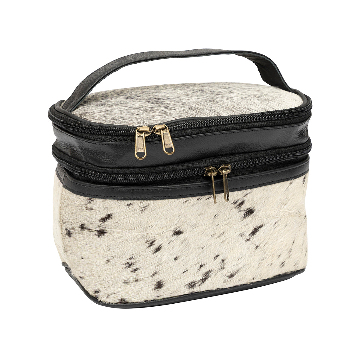 Cow Hide Makeup Bag Black & White