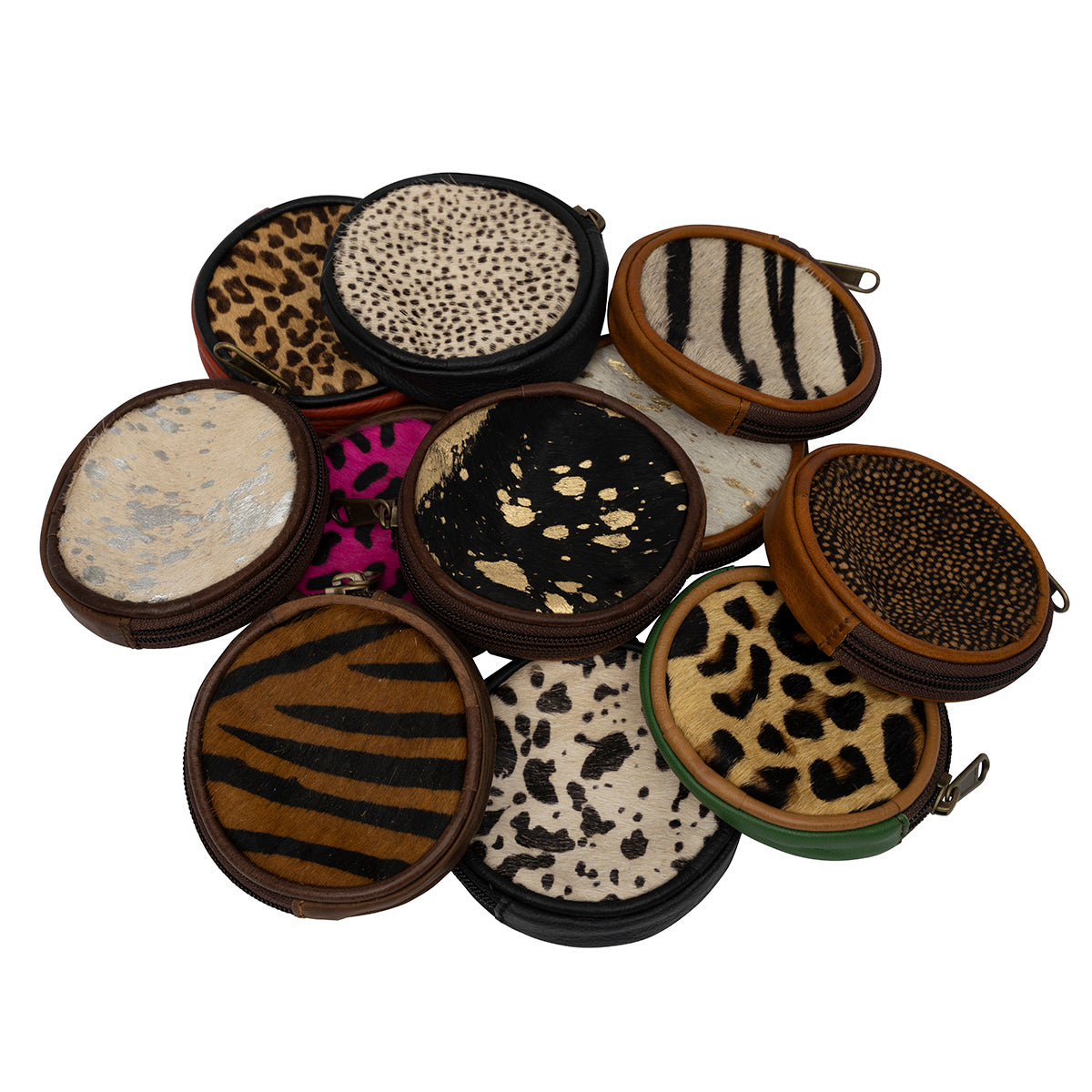 Round Cowhide Coinpurse