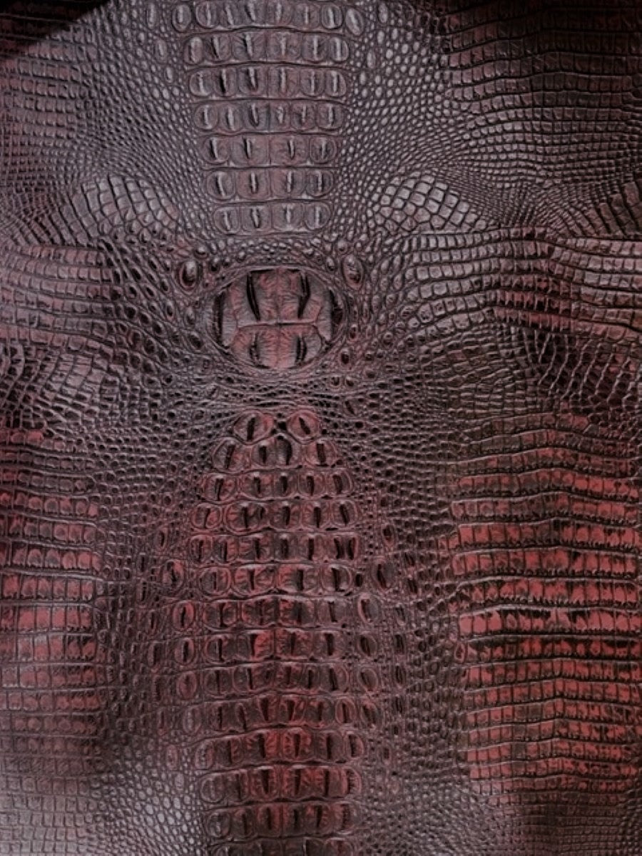 Croco Burgundy Wash