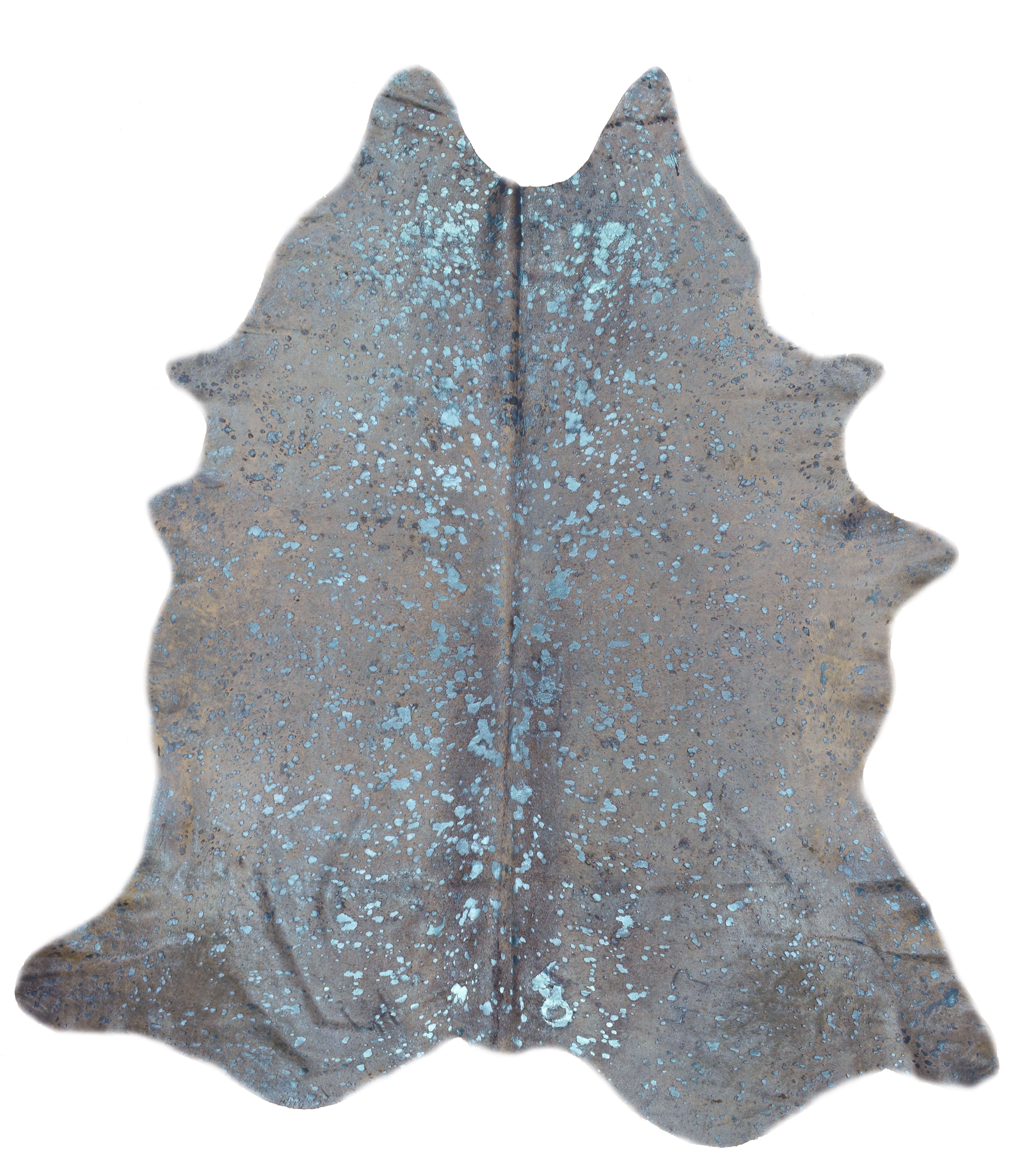 Blue Metallic Acid Wash Cowhide