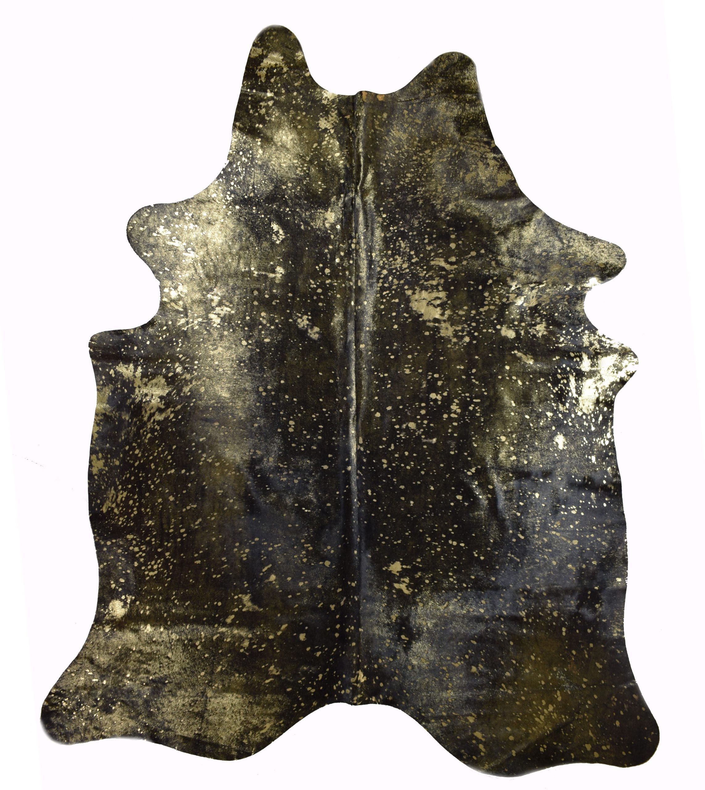 Gold Acid Wash on Black Cowhide