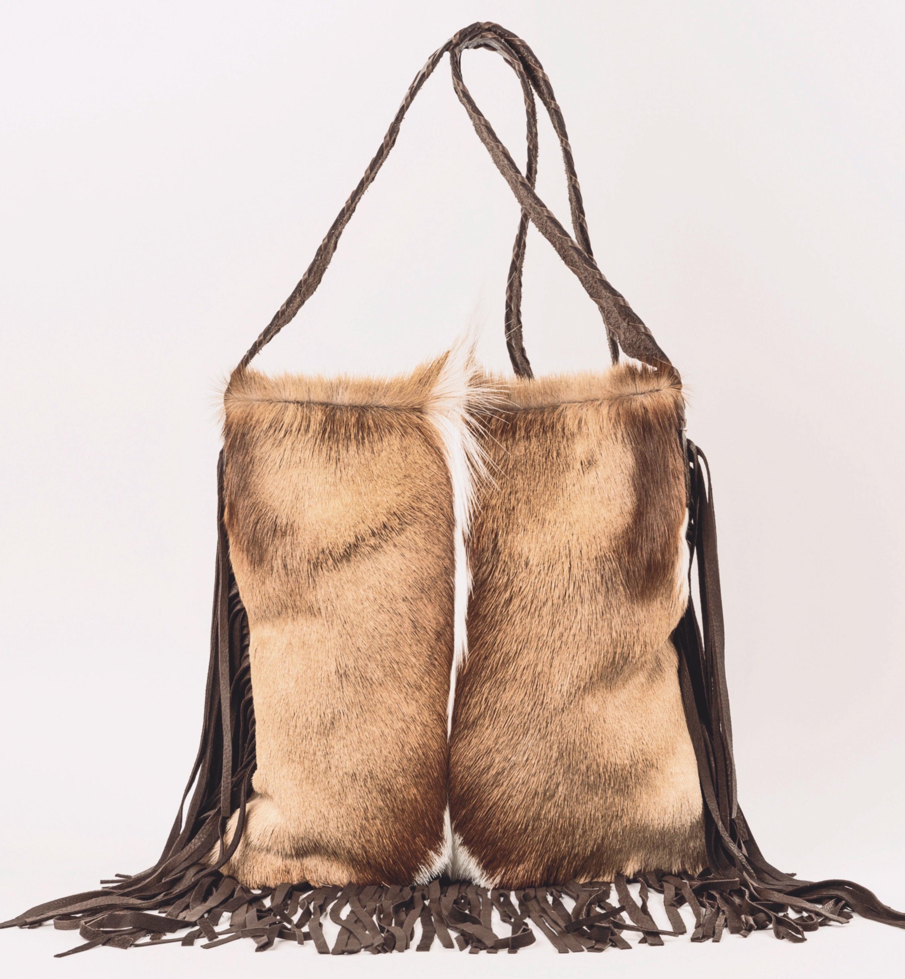 Cross body Springbok fur front and leather back
