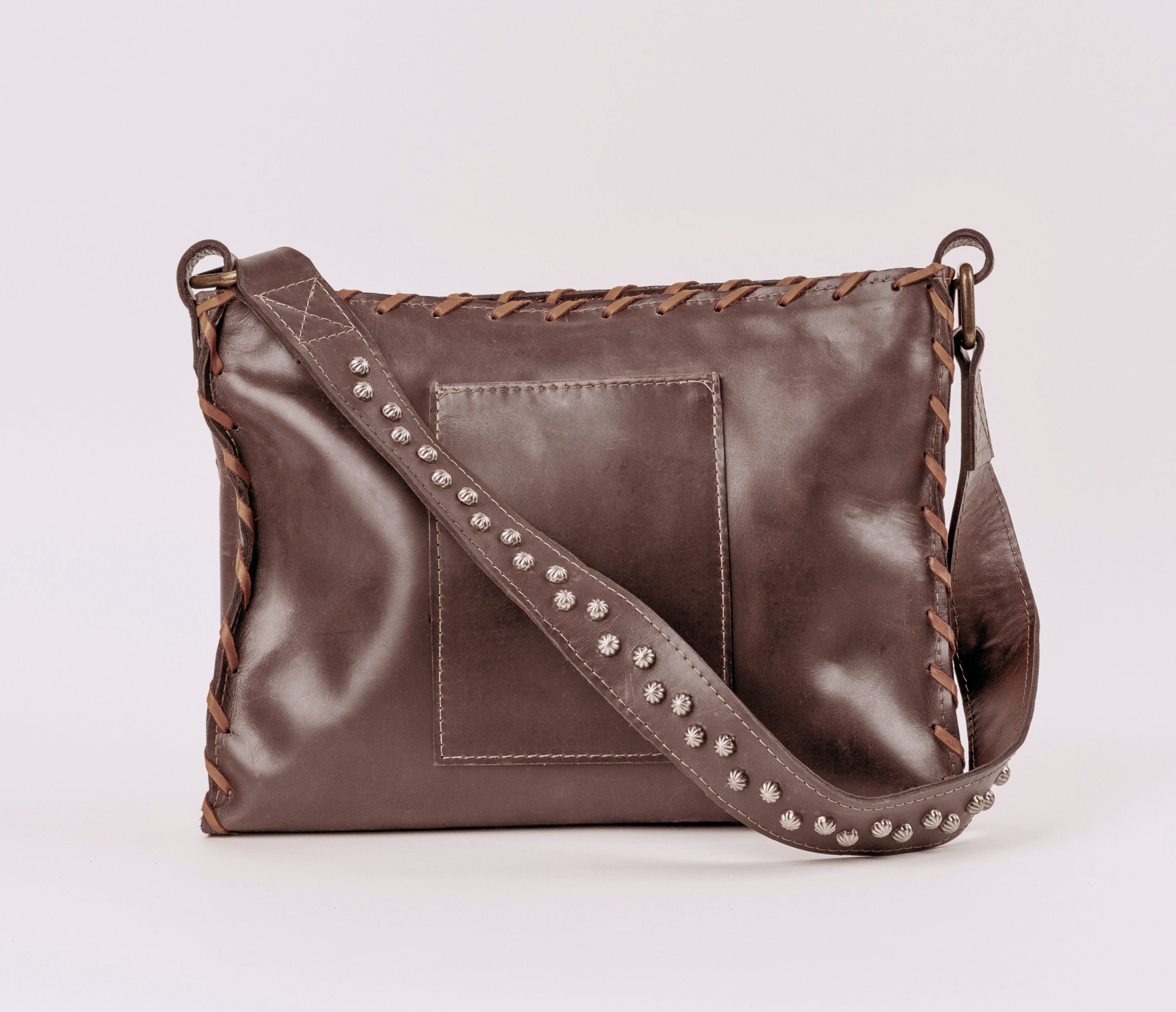 Tri color hair-on-cow leather front