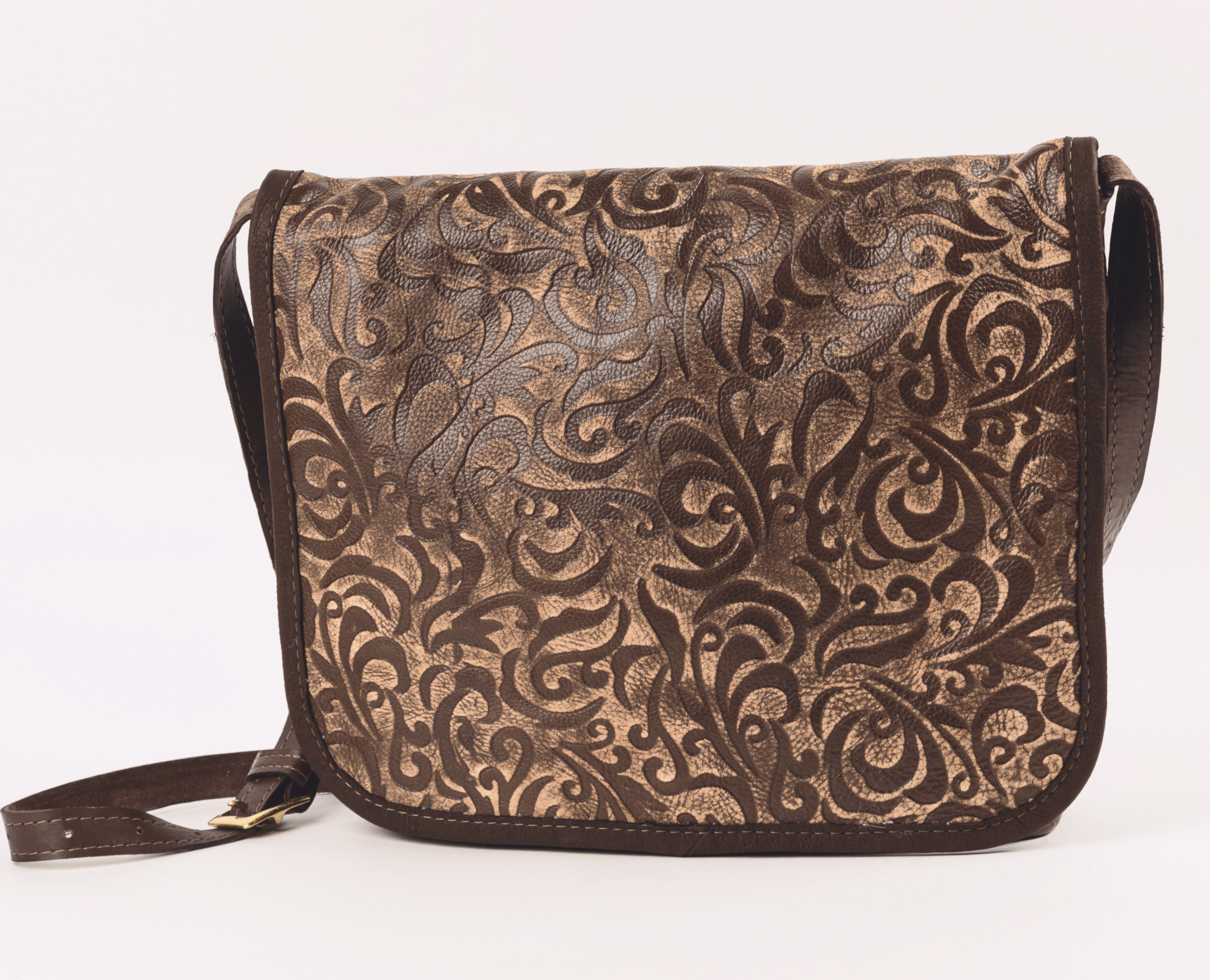 Conceal Carry Nubuck tan and brown leaf leather