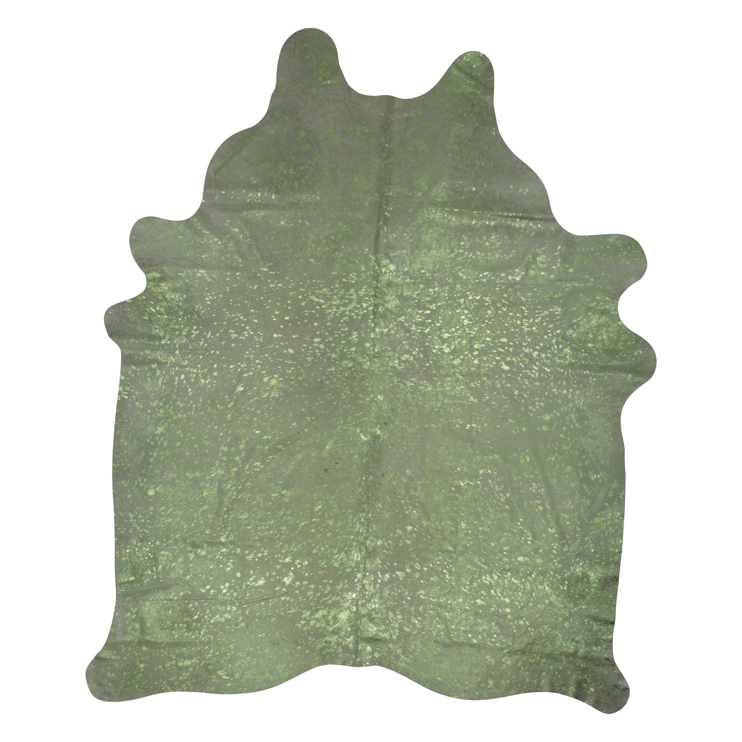 Green Acid Wash on Ivory Cowhide
