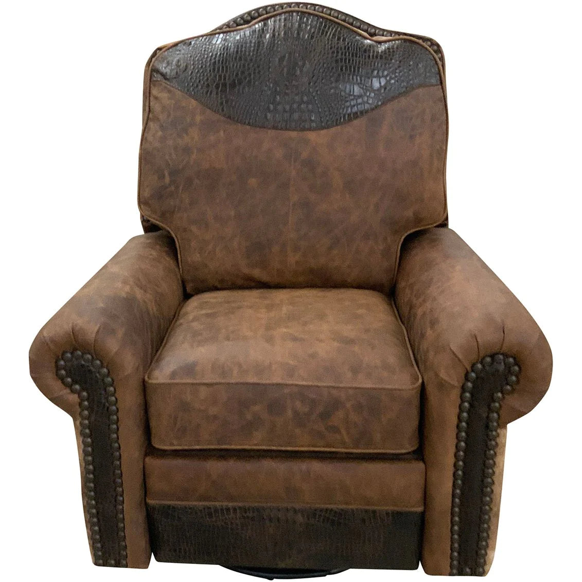 Cowhide Swivel Glider Recliner