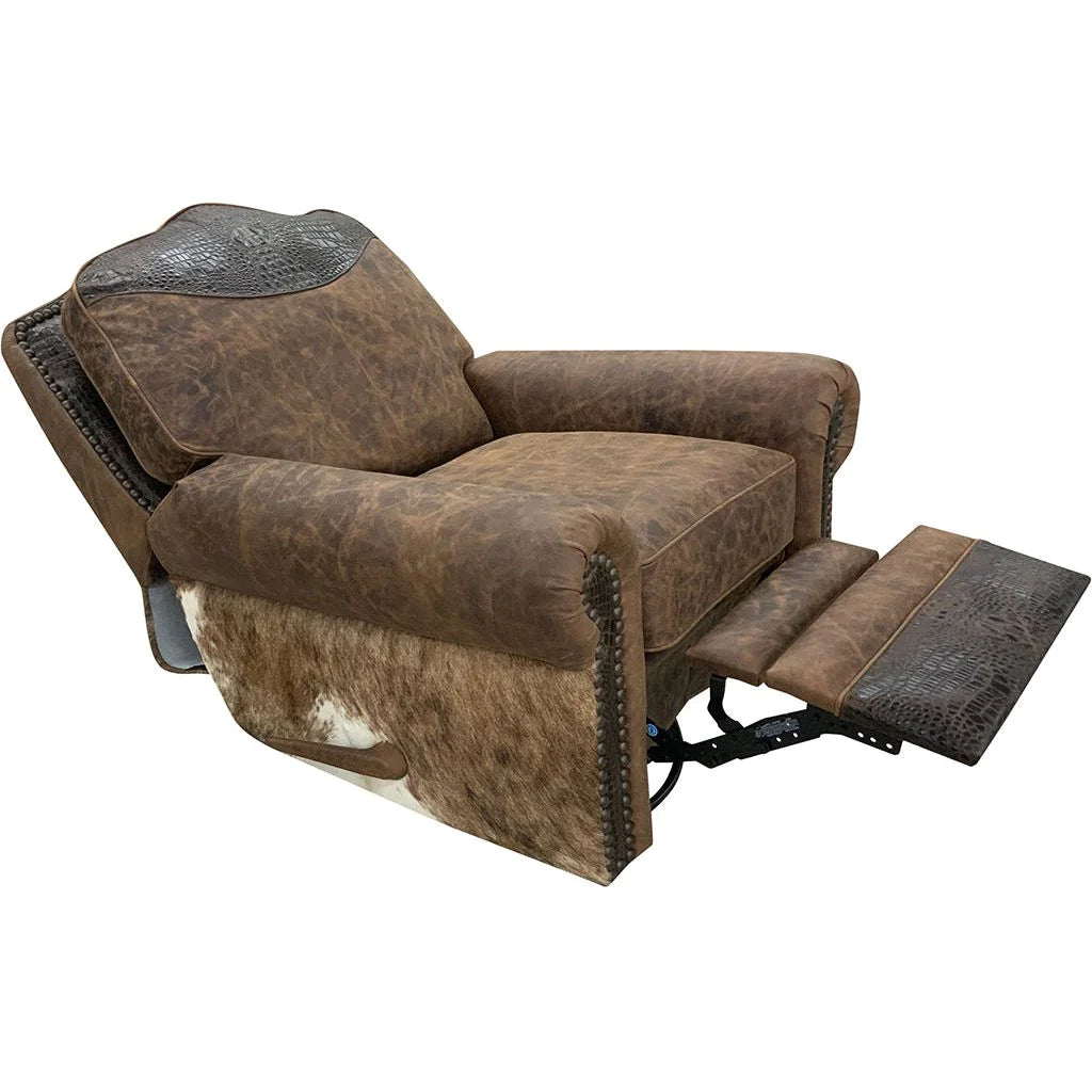 Cowhide Swivel Glider Recliner