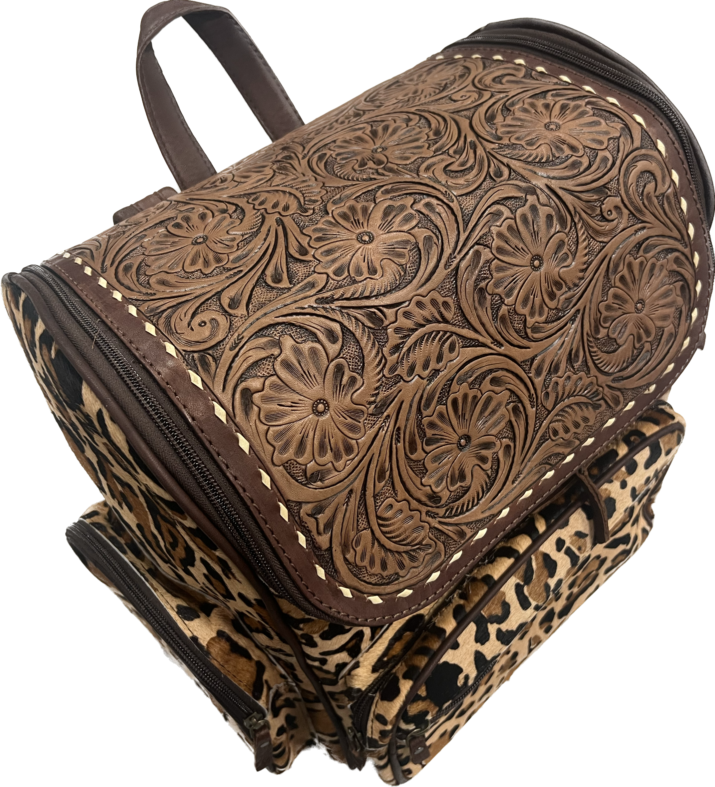 Tooled Leopard print Backpack
