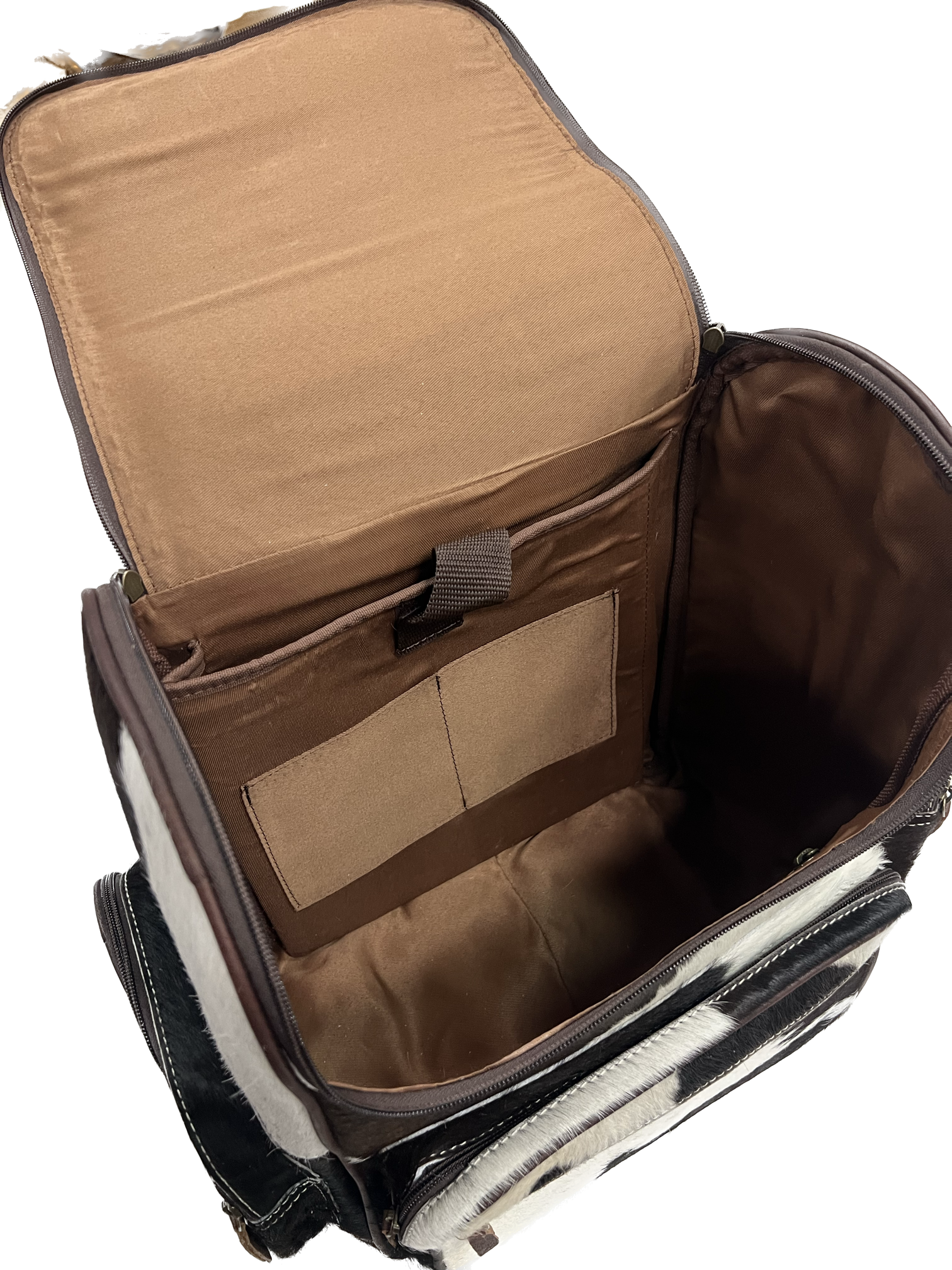 Angus Backpack Tooled Brown&White