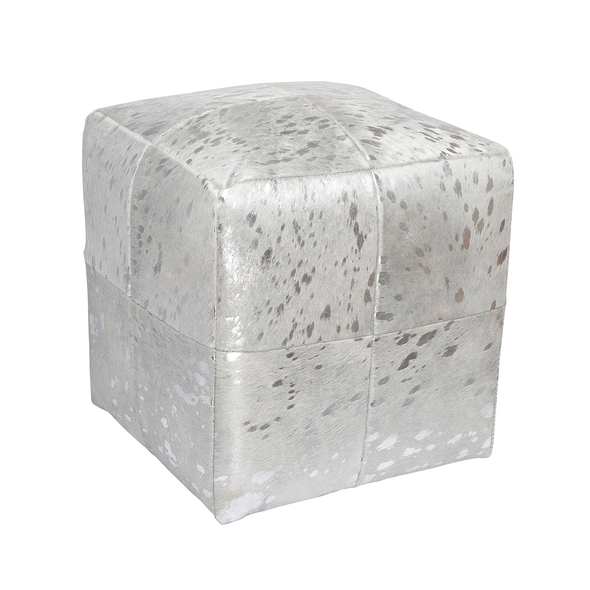 Acid Wash Cowhide Poufs