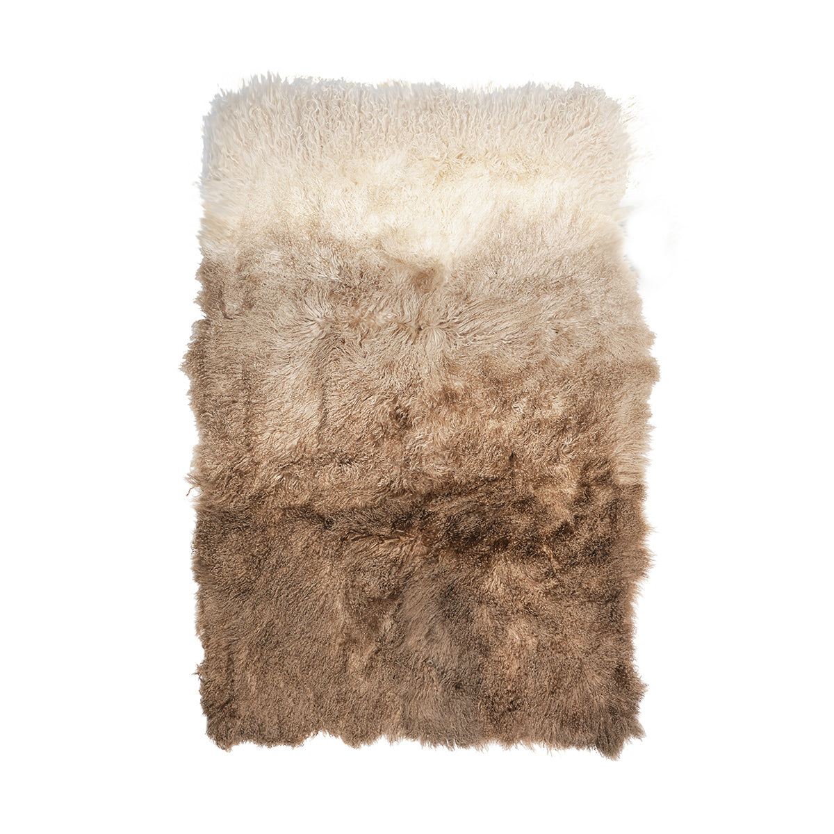 TIBETAN LAMB OMBRE CREAM 4X6 THROW
