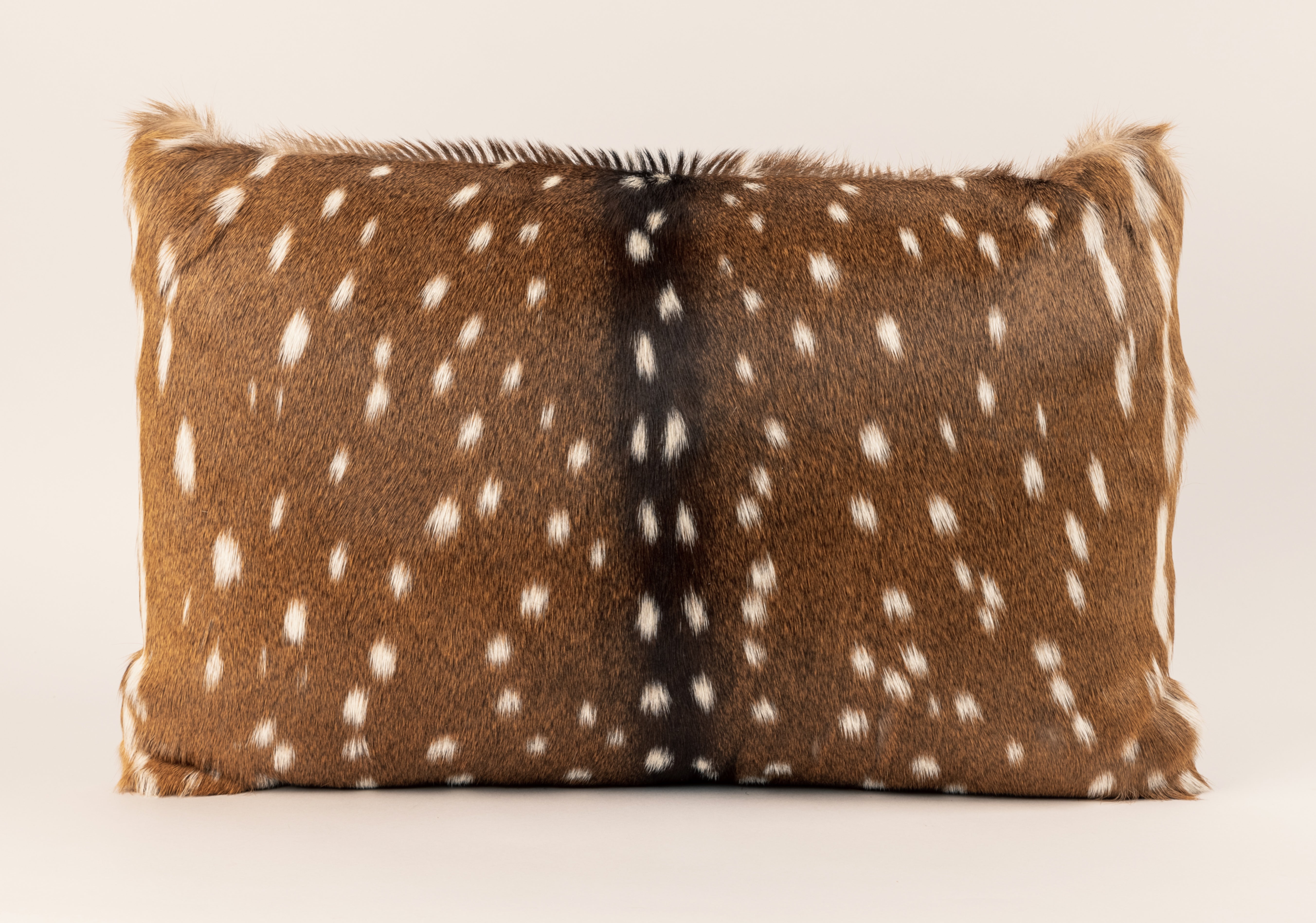 Axis fur front and brown leather back.